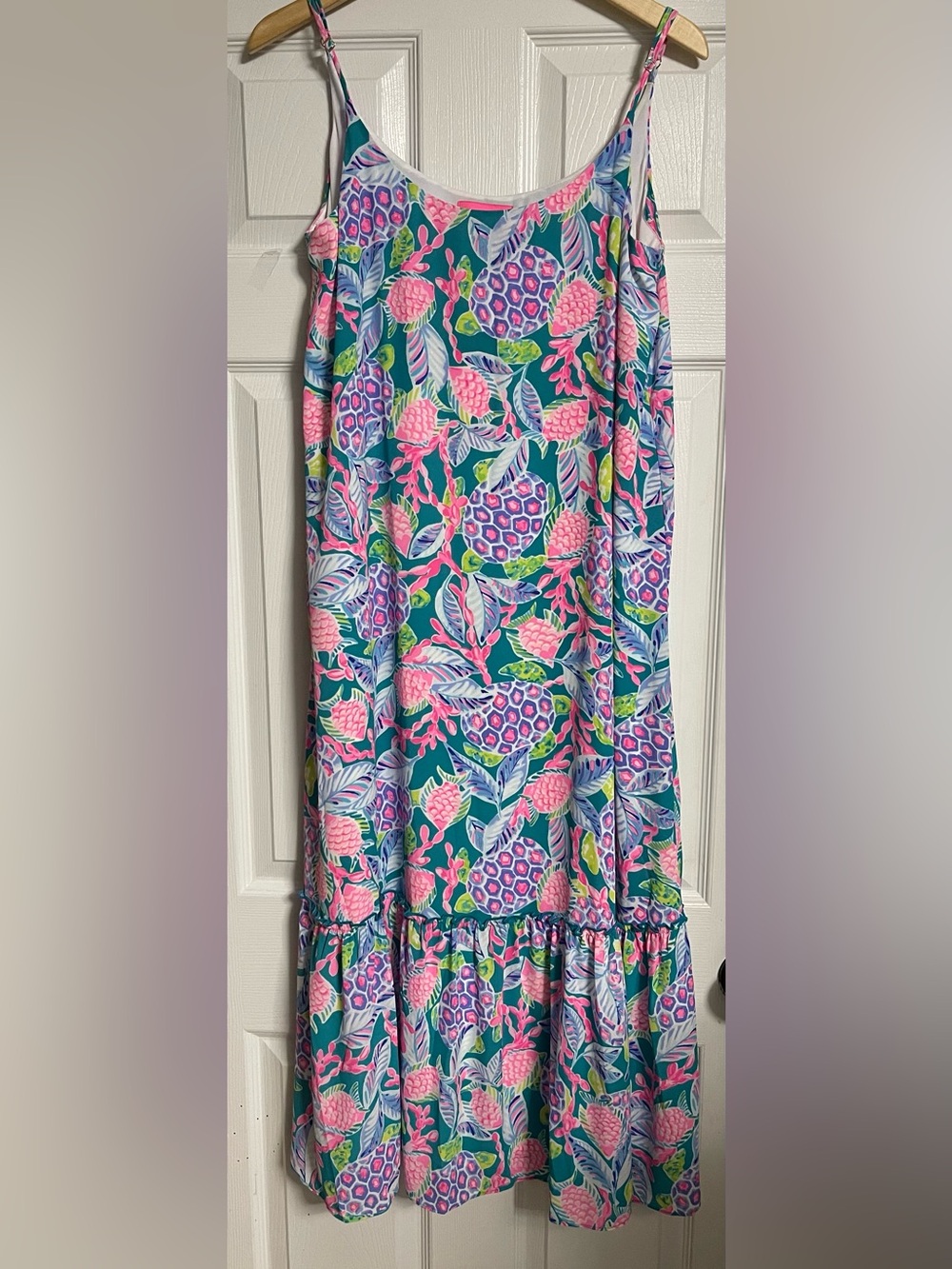 Lilly Pulitzer Winni Midi Dress Maldives Green Turtle Wave